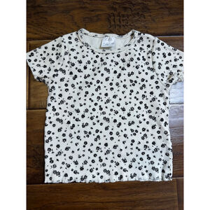 Girls' Zara T-Shirt, Size 7, White & Black Floral